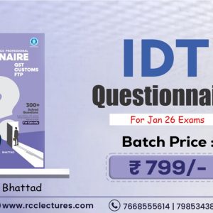 CA/CS/CMA Final | Indirect Tax | Questionnaire | CA Vishal Bhattad Jan 2026