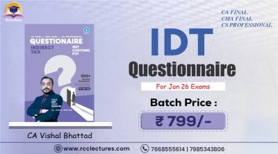 CA/CS/CMA Final | Indirect Tax | Questionnaire | CA Vishal Bhattad Jan 2026